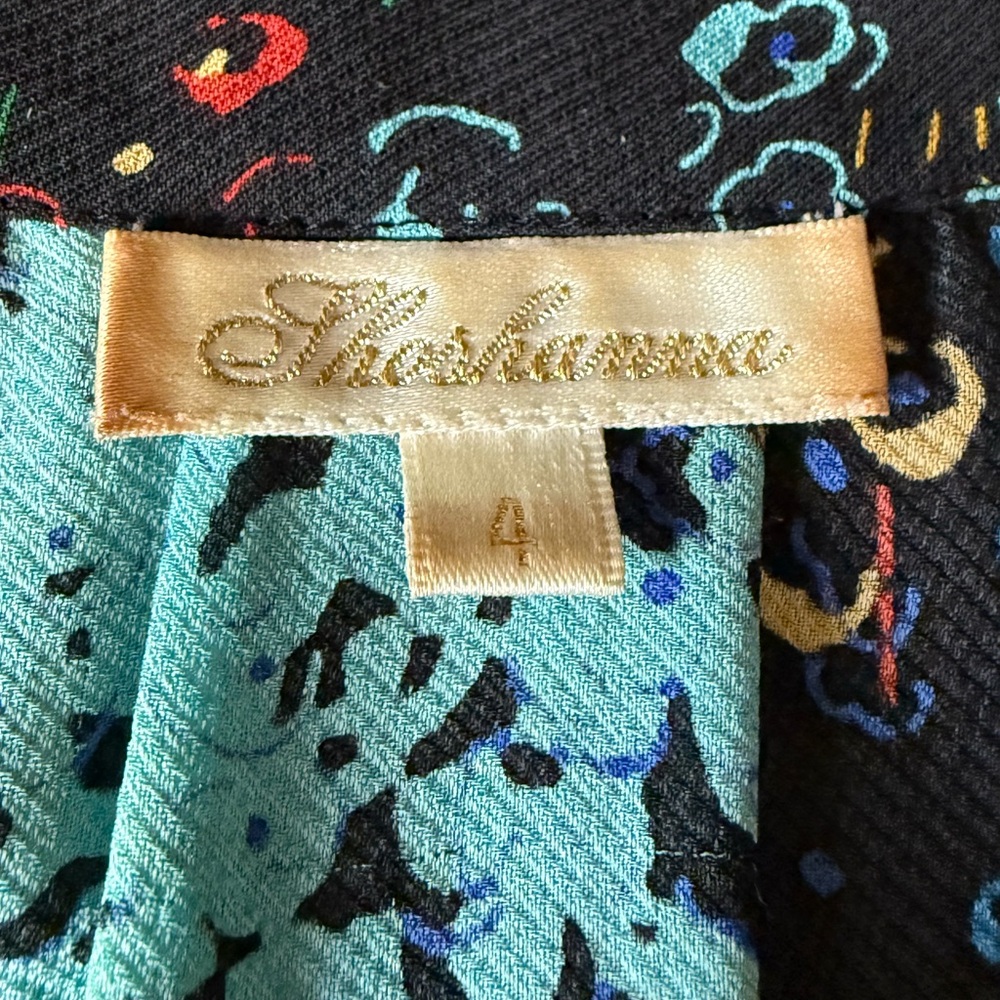 Shashonna Black Multicolor Button-Front Belted Dr… - image 2